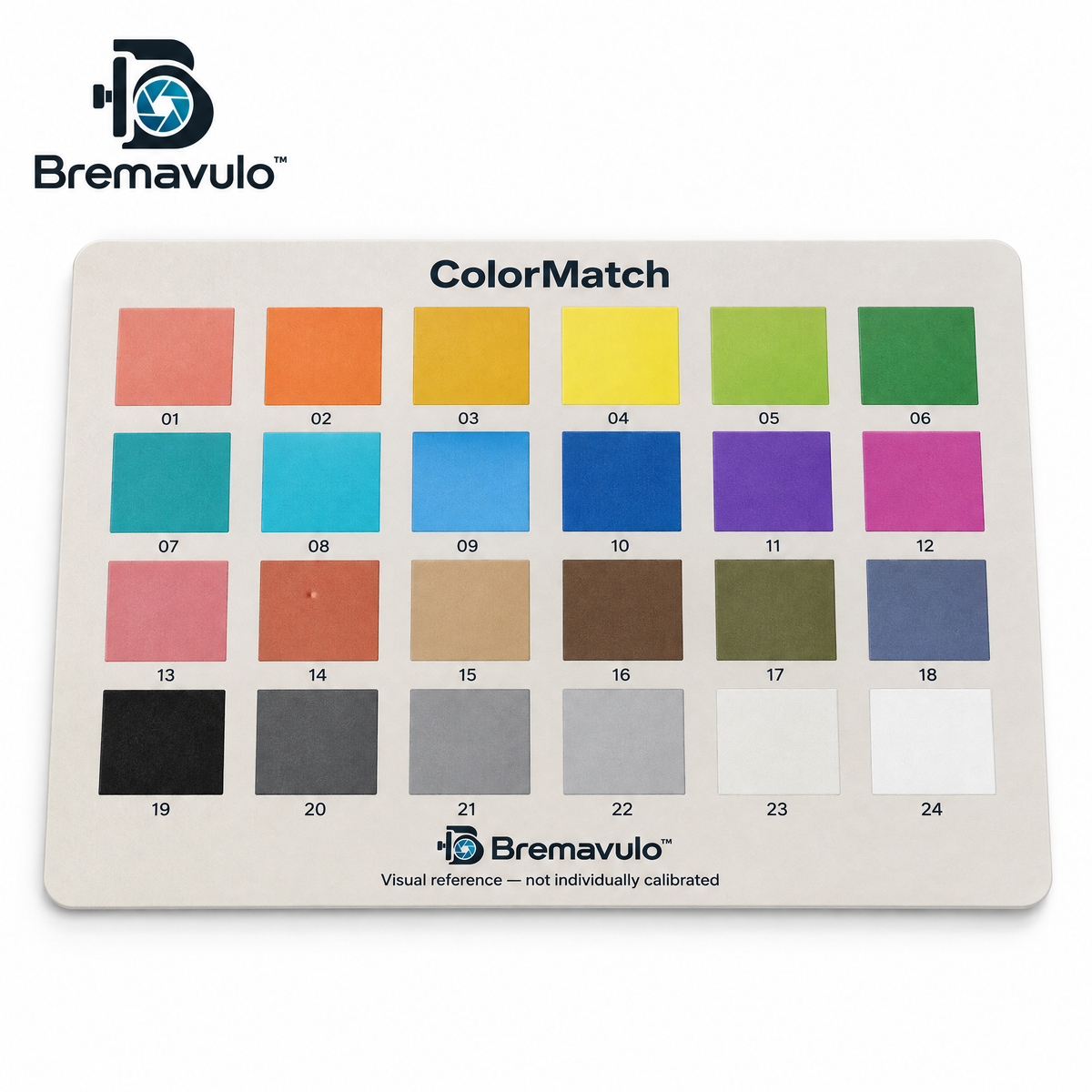 Bremavulo ColorMatch matte printed visual reference card on a white background
