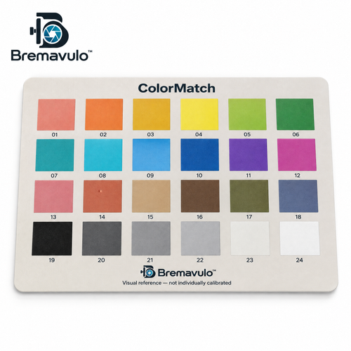 Bremavulo ColorMatch matte printed visual reference card on a white background