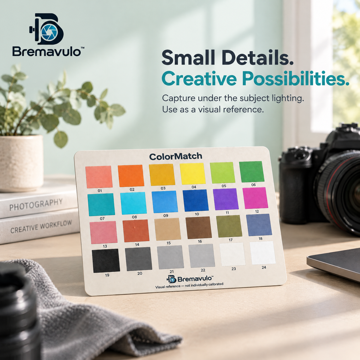 Bremavulo ColorMatch front and back of the rigid matte reference card