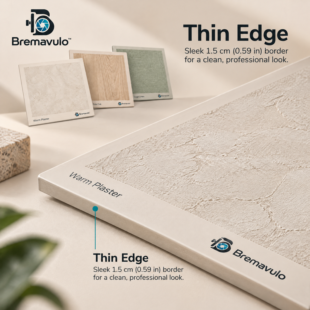 Bremavulo TextureBoard matte printed surface and 1.5 cm border detail