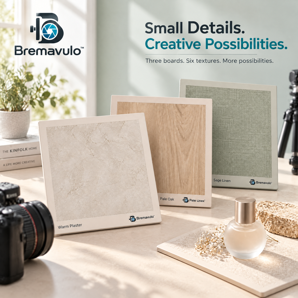 Bremavulo TextureBoard three double-sided boards offering six printed surface designs